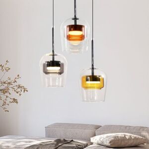 Lampa wisząca Glaxi szklane klosze kolorowe potrójna nad stół 3xGX53 vyobraziť