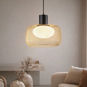 Lampa wisząca Sopra 32 czarno złota z kloszem drucianym nad stół vyobraziť