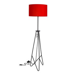Float lampa podłogowa czarna 1x60W E27 abażur czerwony vyobraziť