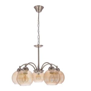 Lampa wisząca MEDINA srebrna 5x60W E27klasyczna elegancja do salonu jadalni vyobraziť