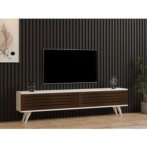 TV stolík Hill - Walnut, White vyobraziť