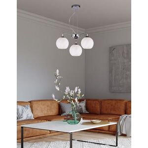 Závesná lampa Larix chróm 3x40W e27 biele tienidlo vyobraziť