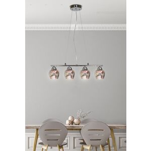 Nastaviteľná závesná lampa s chrómovým 3D tienidlom zo skla Sirius vyobraziť