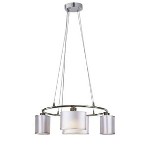 Závesná lampa s chrómovým povrchom 4x40W, látkové tienidlo Ban vyobraziť