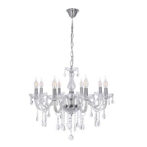Závesná lampa Cristallo chróm 8x40W E14 priehľadná vyobraziť