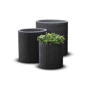 Set kvetináčov CYLINDER S+M+L polyratan Keter vyobraziť