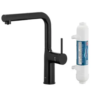 Drezová batéria Duero Pure Move Black s filtráciou vody výsuvný výtok vyobraziť
