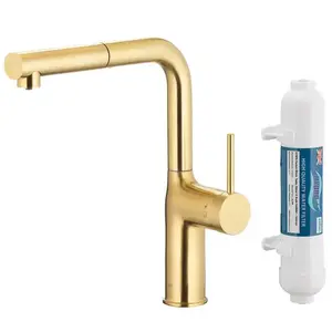 Drezová batéria Duero Pure Move Light Gold s filtráciou vody výsuvný výtok vyobraziť