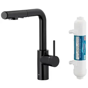 Drezová batéria Duero Pure Basic Black s filtráciou vody výsuvný výtok vyobraziť