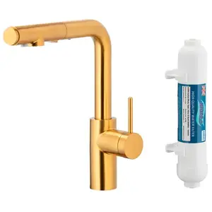 Drezová batéria Duero Pure Basic Gold s filtráciou vody výsuvný výtok vyobraziť