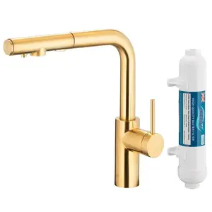 Drezová batéria Duero Pure Basic Light Gold s filtráciou vody výsuvný výtok vyobraziť