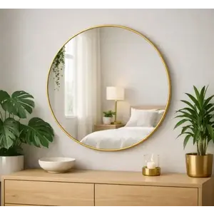 Okrúhle dekoratívne zrkadlo FI80 GOLD vyobraziť