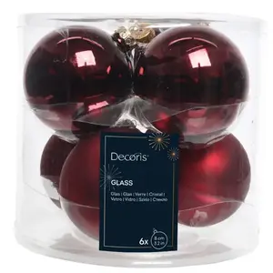 Vianočné sklenené gule 6 ks červené Ø8 cm 9140399 vyobraziť