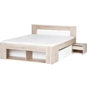 Posteľ 160 Nočný stolík 2 ks 2SMilo 09 Dub Sonoma 3D/B vyobraziť