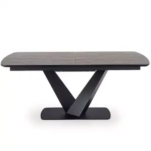Rozkladací stôl Vinston 180/230x95cm Mdf/Oceľ – Tmavé Popolavý/Čierna vyobraziť