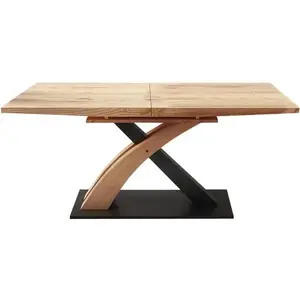 Rozkladací stôl Sandor 3 160/220x90cm Mdf/Oceľ – Dub Zlatá/Čierna vyobraziť