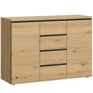 Komoda Naxos 2d4s dub artisan/dub artisan čierna mat vyobraziť
