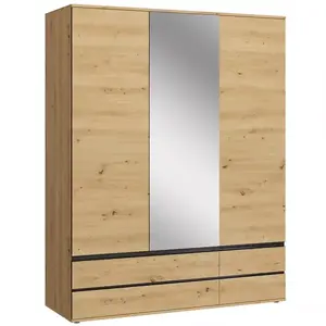 Skriňa Naxos S01 dub artisan/dub artisan čierna mat vyobraziť