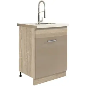 Kuchynská skrinka Premio 11D sonoma/biely/cappuccino lesk vyobraziť
