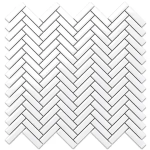 Mozaika Mini Chevron White Gloss 27/28 vyobraziť