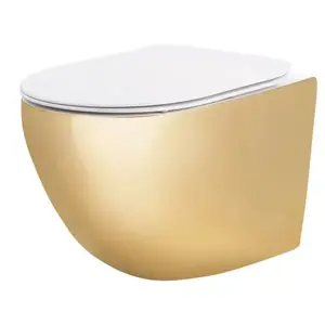 Závesná WC misa Carlo Mini Tornado NFQ Gold White vyobraziť