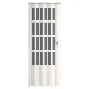 Zhrňovacie dvere PVC Lugano Off-White vyobraziť