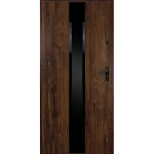 Dvere vchodové Neptun 90 L orech čierna inox/grafitové vyobraziť