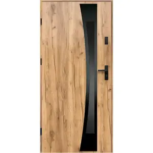 Dvere vchodové Asteria 90 L dub sonoma čierna inox/grafitové vyobraziť