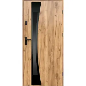 Dvere vchodové Asteria 90 P dub sonoma čierna inox/grafitové vyobraziť