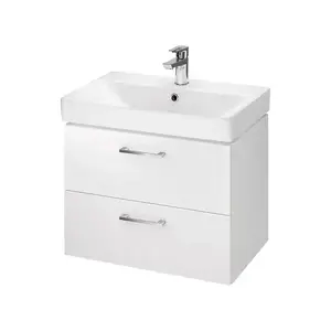 Kúpeľňová skrinka s umývadlom Lara Mille Slim 60 cm biela vyobraziť