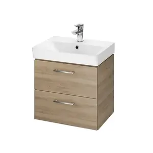 Kúpeľňová skrinka s umývadlom Lara Mille Slim 50 cm oreh vyobraziť
