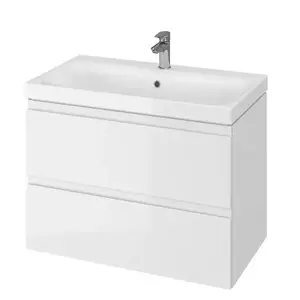Kúpeľňová skrinka s umývadlom Moduo 80 cm biela vyobraziť