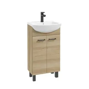 Kúpeľňová skrinka s umývadlom Novelty 45 cm hľuzovkový buk vyobraziť