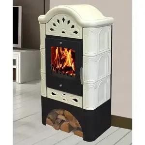 Pec oceľovo-kachľová Bergento II drab 6 kW vyobraziť