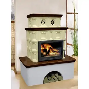 Pec oceľovo-kachľová Salzburg creme/coffebrown 9 kW vyobraziť