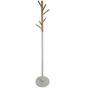 Vešiak kovový 9464 Wooden biela/prírodná vyobraziť