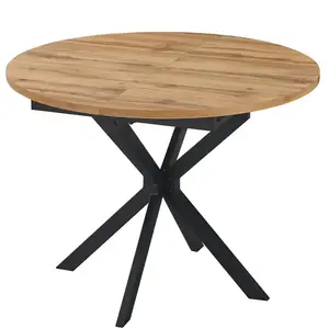 Rozkladací stôl Flint 100-135x100 prírodná/čierna vyobraziť