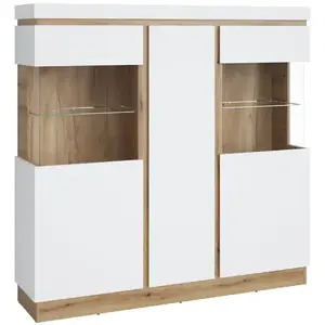 Witryna Nízka 3d Calabria Corv104 D118/U008 Dub Coast Evoke / Biela ​​Alpská vyobraziť