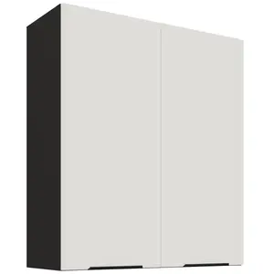 Kuchynská skrinka Aria-WH/BL anti fingerprint 80G-90 2F vyobraziť