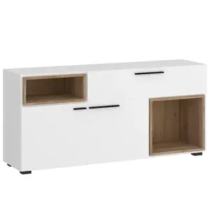 Komoda Marlow MRLK04 2D1S biela alpská/dub honey castello vyobraziť