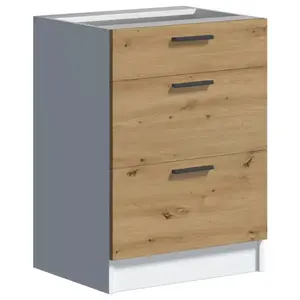 Kuchynská skrinka Economic D60 3SZ biela/artisan vyobraziť
