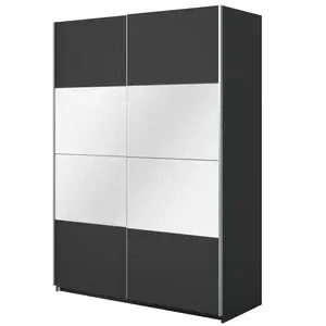 Skriňa 150cm Beta 55 Čierna/Zrkadla vyobraziť
