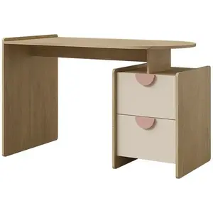 Písací stôl Lexi 12l/P Cremona/Macadamia/Ružová vyobraziť