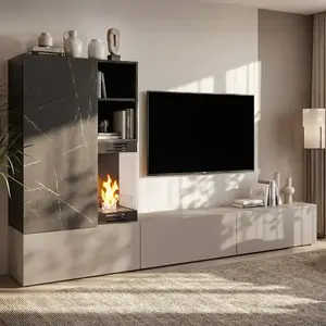 Obývacia Stena Gina Sgms Gn Clay Grey/Marble Black vyobraziť