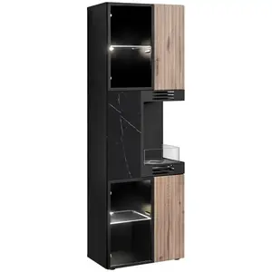 Vitrína Cannes Cs Wsw-K Black/Viking/Marble Black vyobraziť
