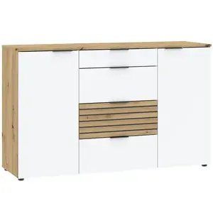 Komoda Lumo Front Biela/Artisan vyobraziť