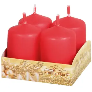 Adventná sviečka matná d4x6 cm červená 4 ks vyobraziť