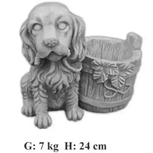 Záhradná figúrka pes s kvetináčom H: 24 cm 7 kg ART-714 vyobraziť