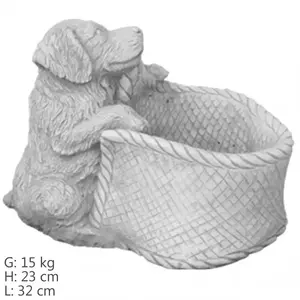 Záhradná figúrka pes s kvetináčom H: 23 cm 15 kg ART-156 vyobraziť