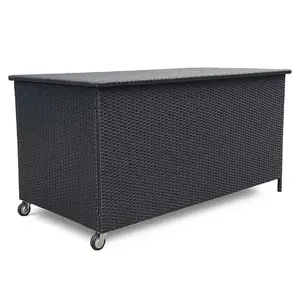 Záhradný box Tejn z technorattanu 80x80x160 čierny vyobraziť